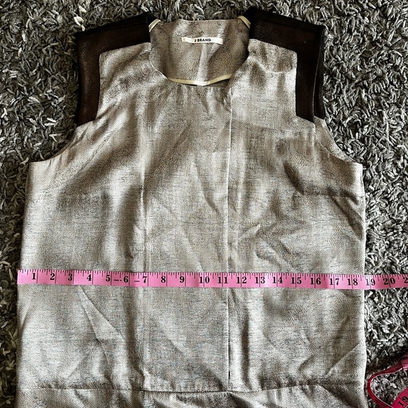 J Brand Metallic silk & leather sleeveless kimono - Picture 9 of 11